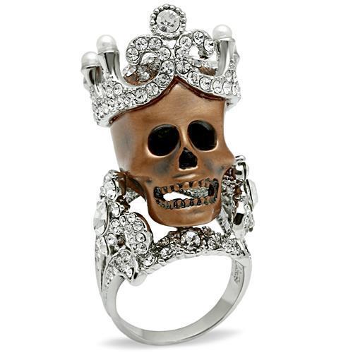 JCE010 Special Color White Metal Ring with Synthetic Pearl in White