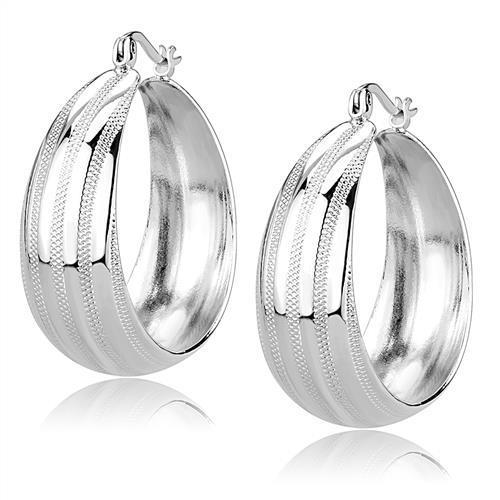 JCE1396 Rhodium Brass Earrings with No Stone