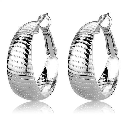 JCE1399 Rhodium Brass Earrings with No Stone