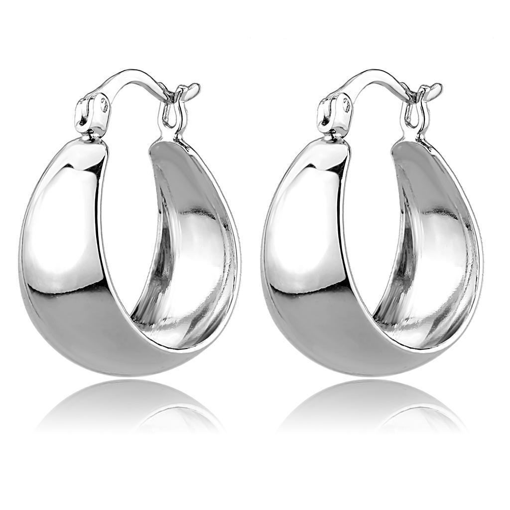JCE1402 Rhodium Brass Earrings with No Stone