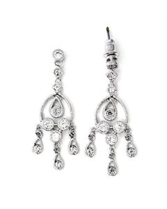 JCE286 High-Polished 925 Sterling Silver Earrings with AAA Grade CZ  in Clear-Default Title