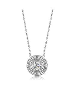 JCE335 No Plating Stainless Steel Necklace with AAA Grade CZ  in Clear