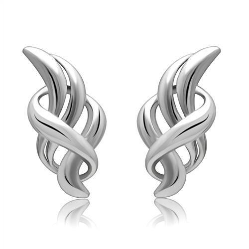 JCE1991 Rhodium White Metal Earrings with No Stone