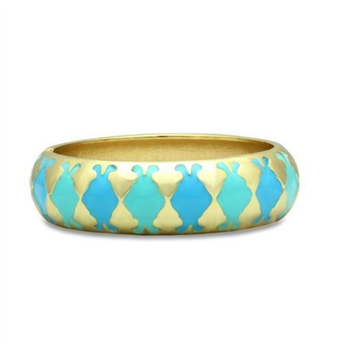 JCE2127 Flash Gold White Metal Bangle with Epoxy  in No Stone