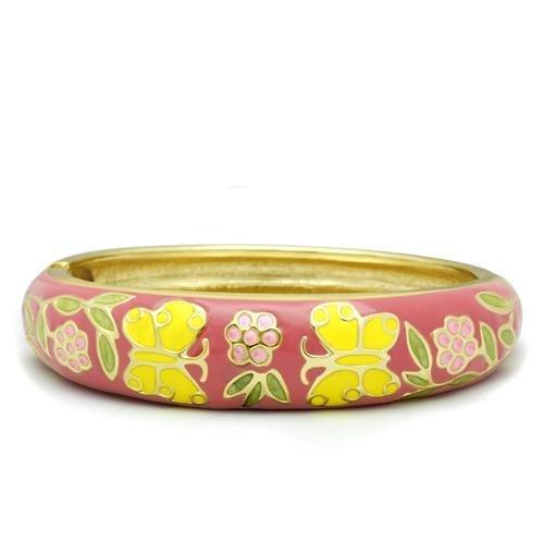 JCE2134 Flash Gold White Metal Bangle with Epoxy  in No Stone