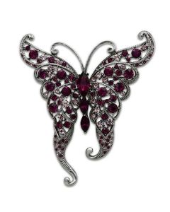 JCE2396 Imitation Rhodium White Metal Brooches with Top Grade Crystal  in Multi Color