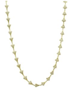 JCE2625 Gold Brass Necklace with Top Grade Crystal  in Clear