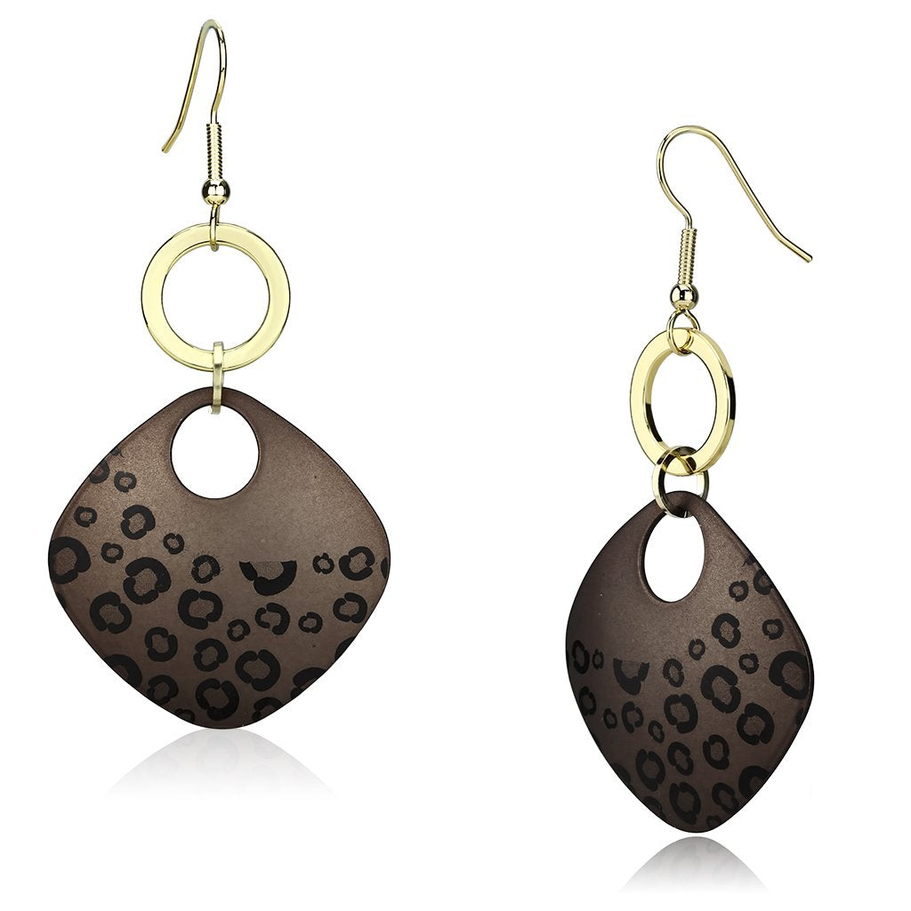 JCE2701 Special Color Iron Earrings with Epoxy in Jet