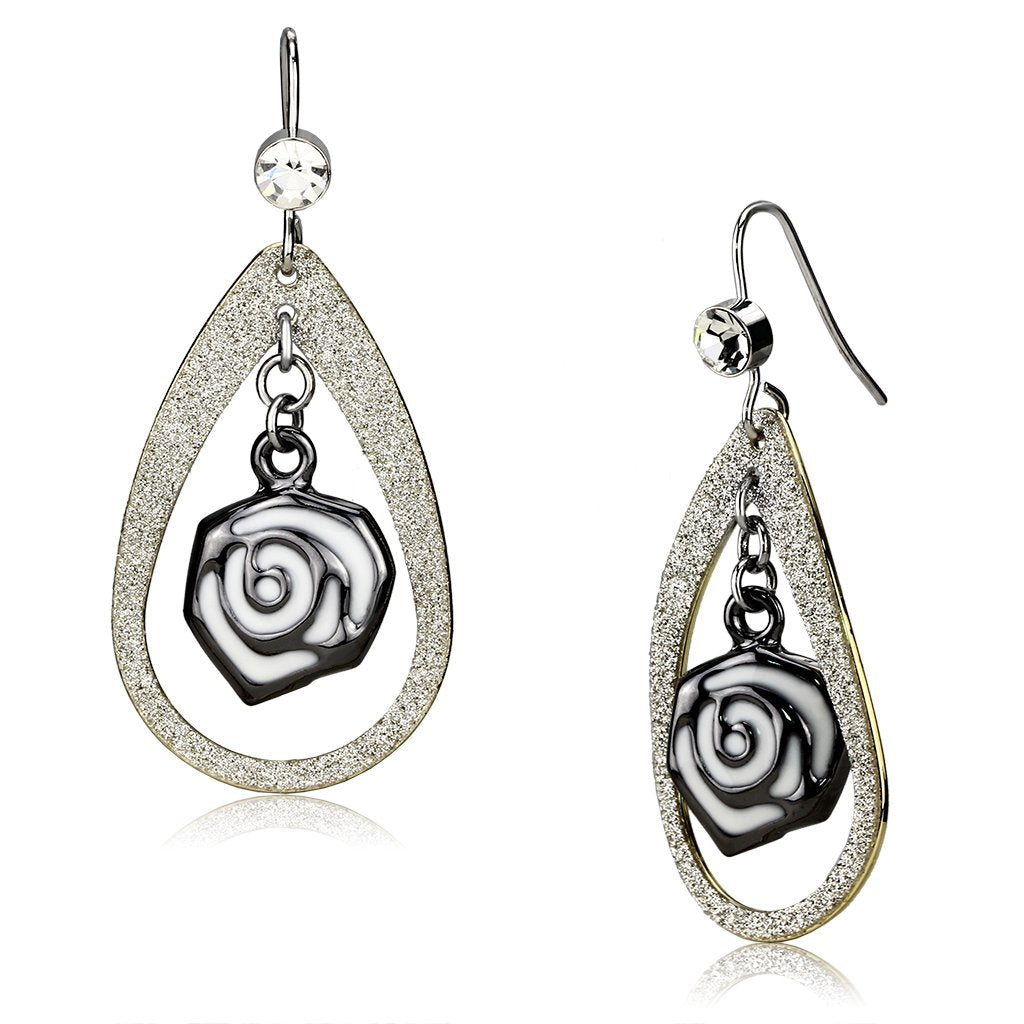 JCE2717 Special Color Iron Earrings with Top Grade Crystal in Clear