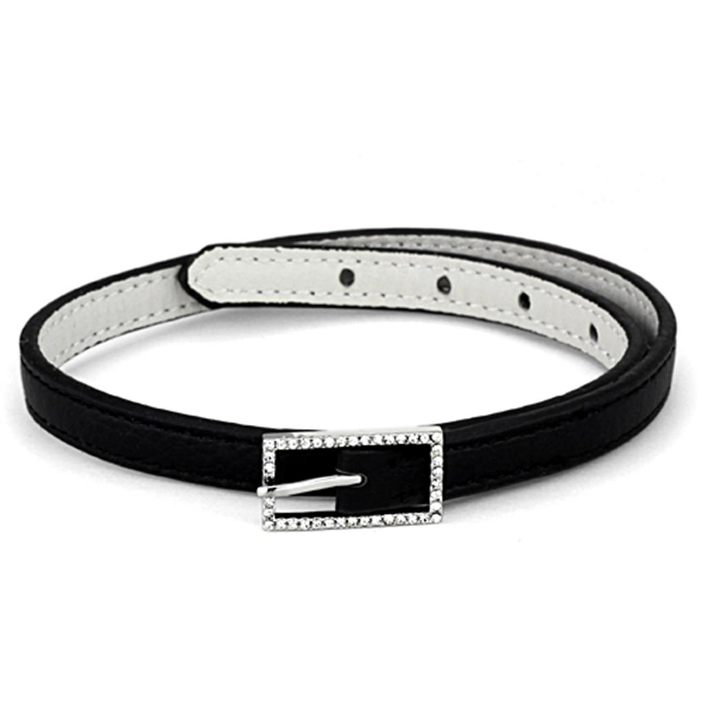 JCE3236 Rhodium Brass Bracelet with Top Grade Crystal in Clear
