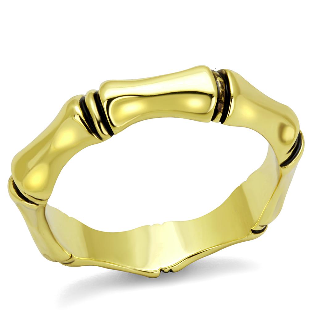 JCE4099 Gold Brass Ring with Epoxy  in Jet