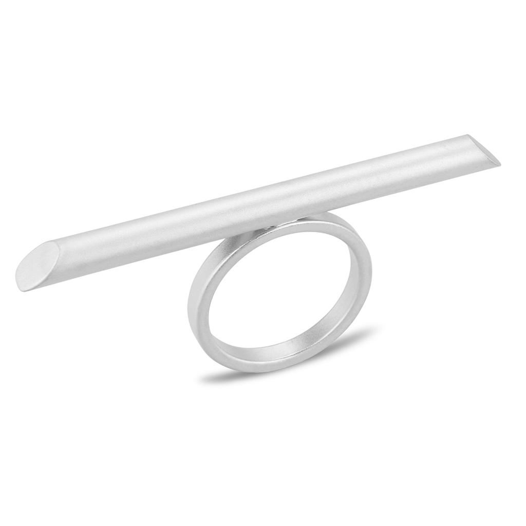 JCE4260 Matte Rhodium Brass Ring with No Stone
