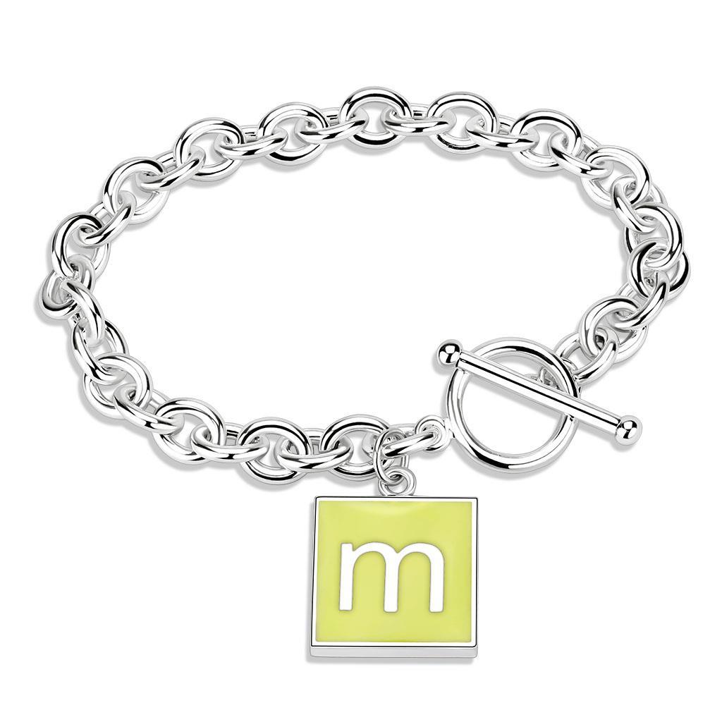 JCE4644 High-Polished Brass Bracelet with Epoxy  in Emerald