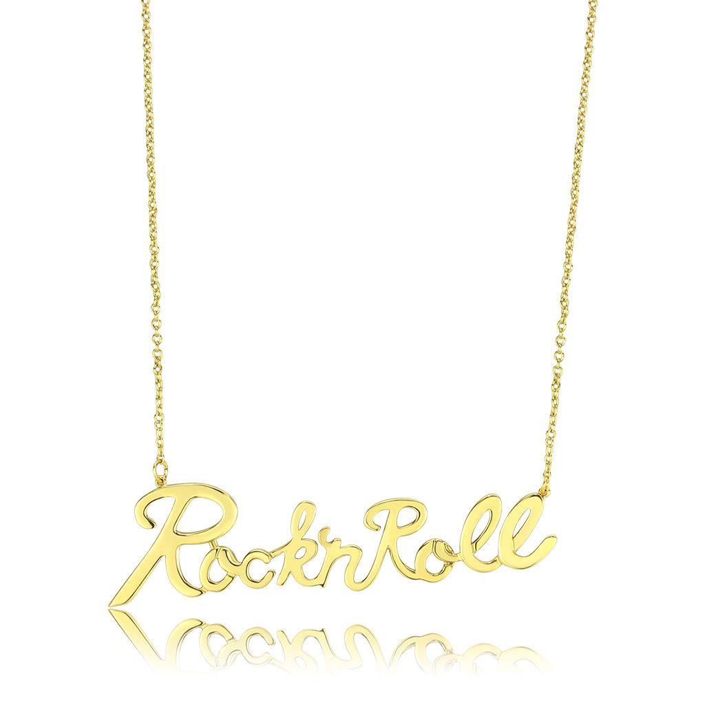 JCE4689 Flash Gold Brass Necklace with No Stone