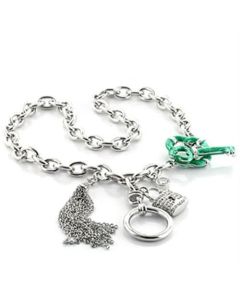 JCE742 Imitation Rhodium Brass Necklace with AAA Grade CZ in Clear