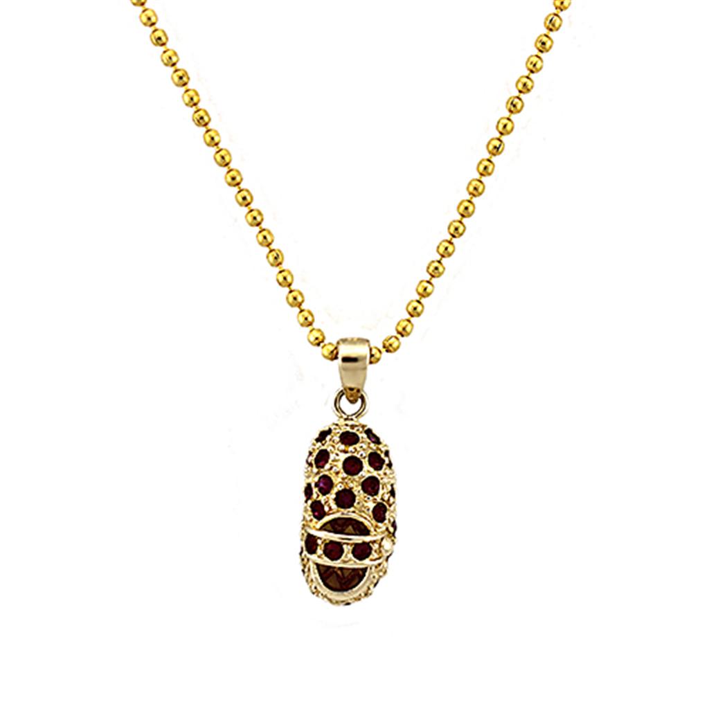 JCEA1355 Gold 925 Sterling Silver Chain Pendant with AAA Grade CZ in Siam