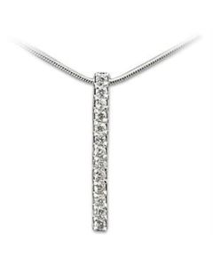 JCEA260 High-Polished 925 Sterling Silver Pendant with AAA Grade CZ  in Clear-Default Title