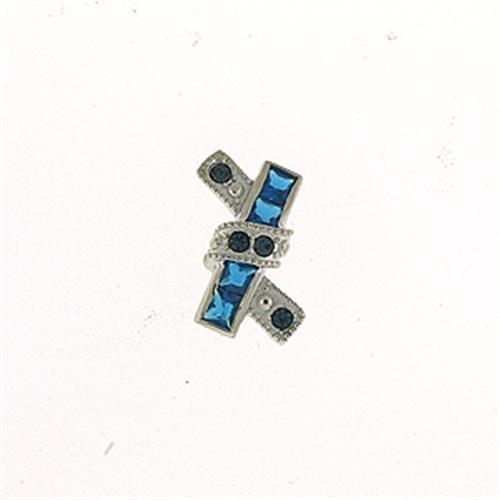 JCEA297 High-Polished 925 Sterling Silver Pendant with Synthetic Spinel in Montana-Default Title