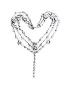 JCEA554 Rhodium 925 Sterling Silver Necklace with AAA Grade CZ  in Clear