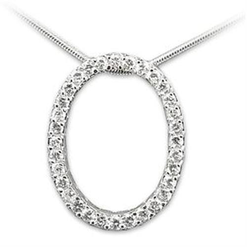 JCEAS807 Rhodium 925 Sterling Silver Pendant with AAA Grade CZ  in Clear-Default Title