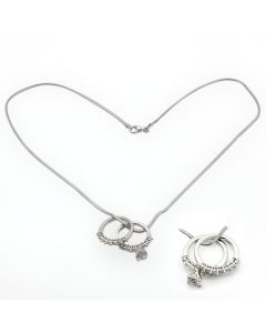 JCES144 Rhodium 925 Sterling Silver Pendant with AAA Grade CZ  in Clear