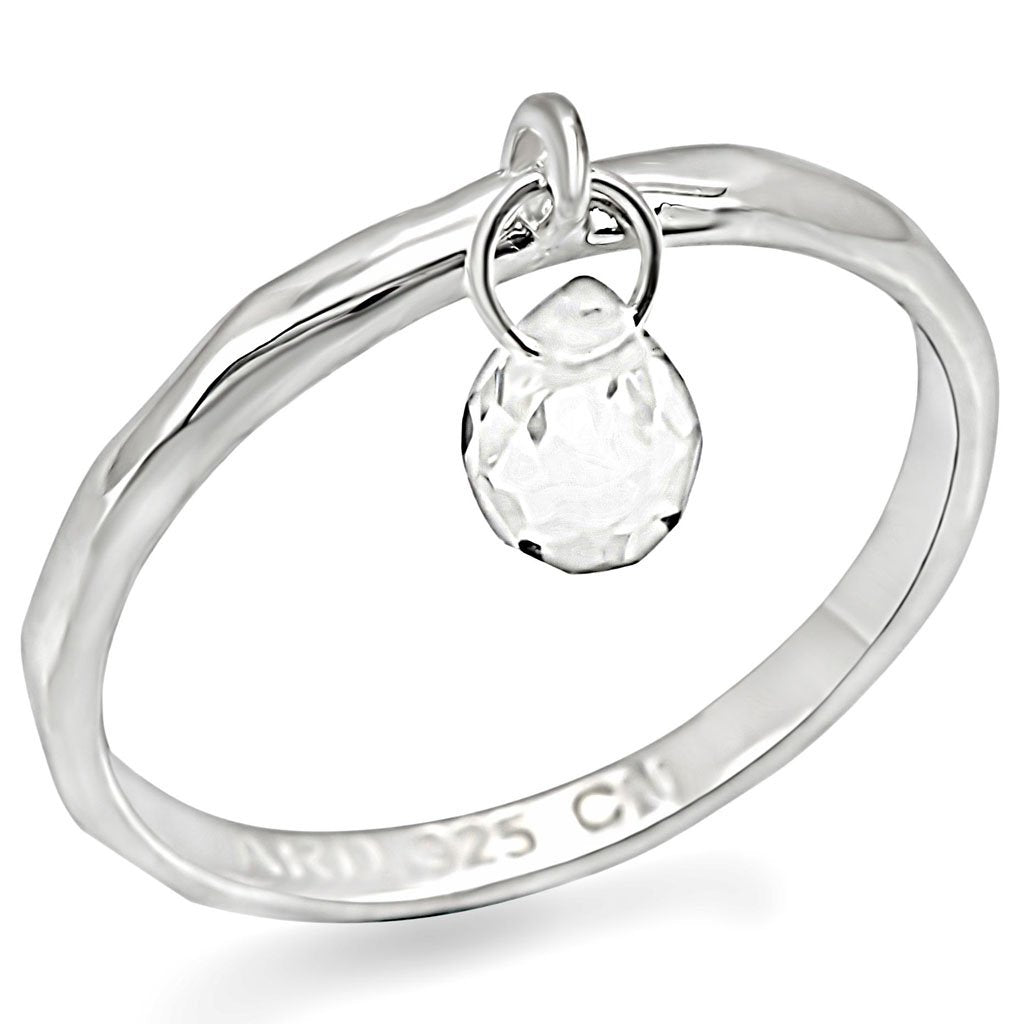 JCES285 Silver 925 Sterling Silver Ring with Genuine Stone  in Clear