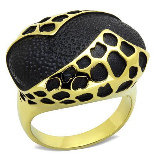 JCE1784 IP Gold(Ion Plating) Stainless Steel Ring with Epoxy  in Jet
