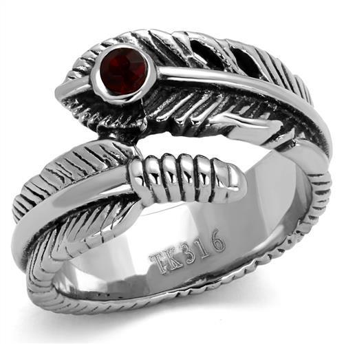 JCE1967 High polished (no plating) Stainless Steel Ring with Top Grade Crystal  in Siam