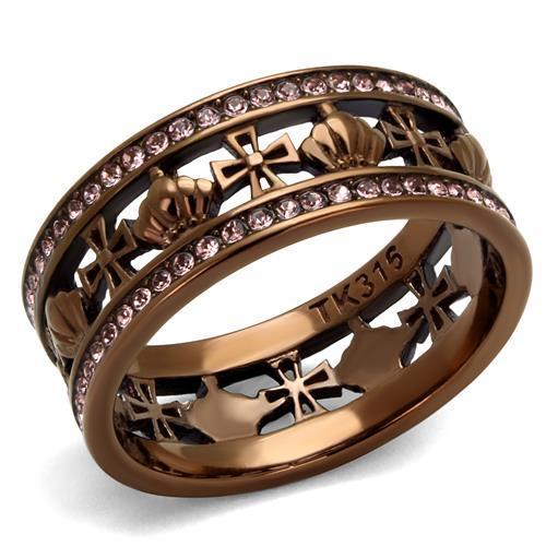 JCE2204LC IP Coffee light Stainless Steel Rose Ring 