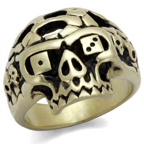 JCE2452 IP Antique Copper Stainless Steel Ring with Epoxy  in Jet