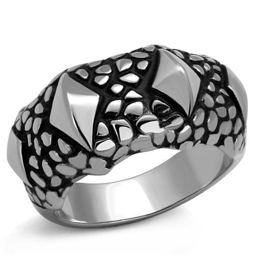 JCE2513 High polished (no plating) Stainless Steel Ring with Epoxy  in Jet