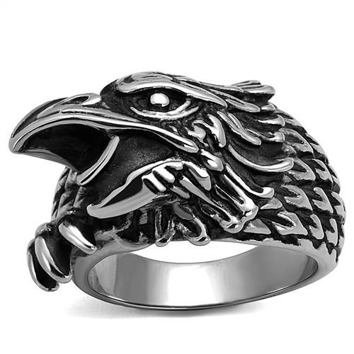 JCE2515 High polished (no plating) Stainless Steel Ring with Epoxy  in Jet