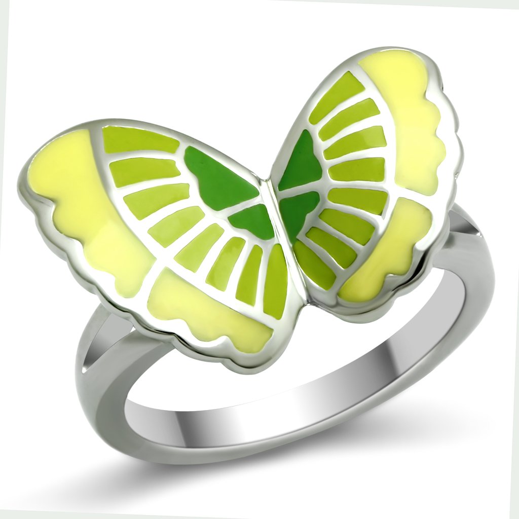 JCE267 High polished (no plating) Stainless Steel Ring with Epoxy  in No Stone