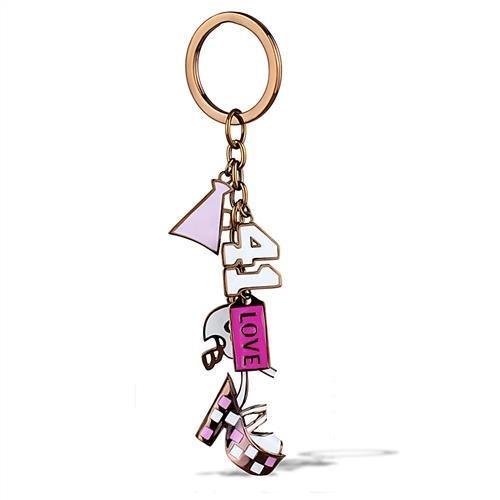 JCE2717 IP Coffee light Stainless Steel Key Ring with Epoxy in Multi Color