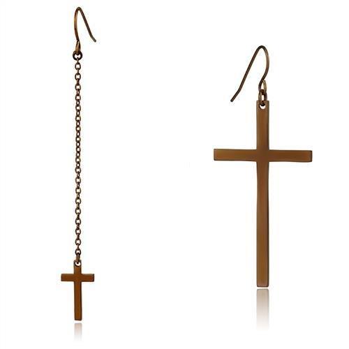 JCE2815 IP Coffee light Stainless Steel Earrings with No Stone