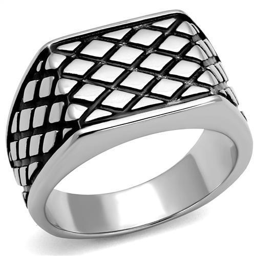 JCE3009 High polished (no plating) Stainless Steel Ring with Epoxy  in Jet