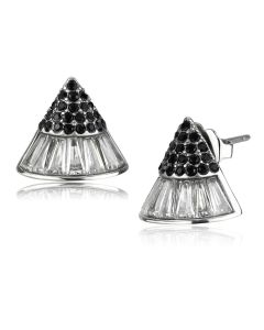 JCE3613 No Plating Stainless Steel Earrings with AAA Grade CZ in Clear