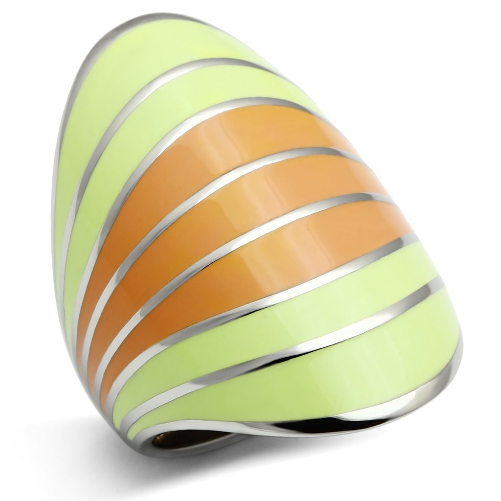JCE504 High polished (no plating) Stainless Steel Ring with Epoxy in Multi Color