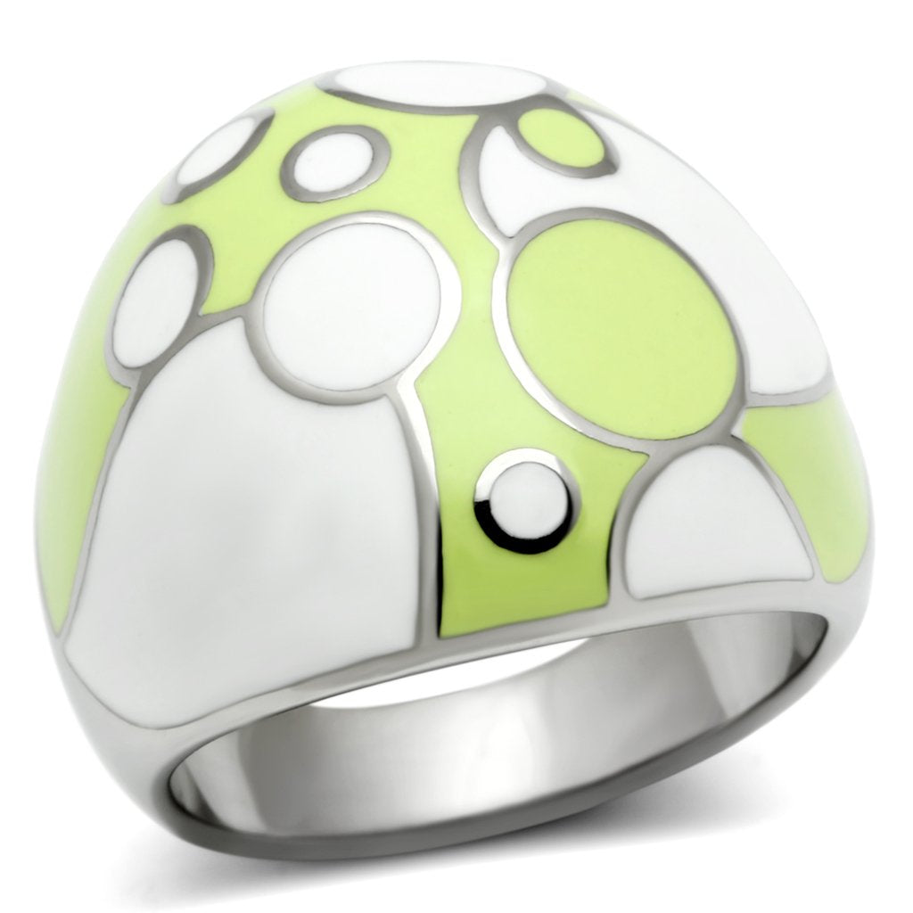 JCE511 High polished (no plating) Stainless Steel Ring with Epoxy in Multi Color