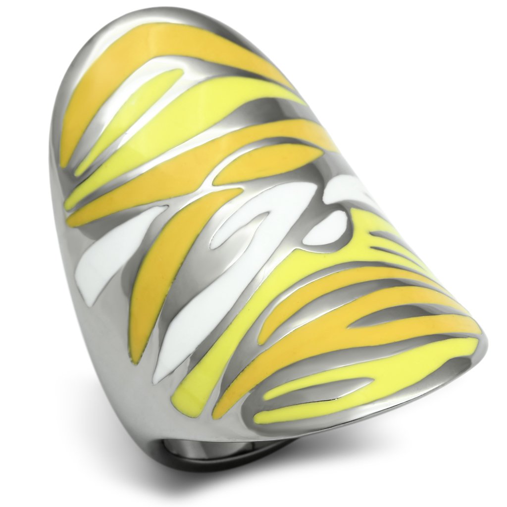 JCE688 High polished (no plating) Stainless Steel Ring with Epoxy in Multi Color