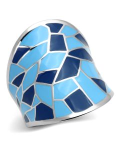 JCE799 High polished (no plating) Stainless Steel Ring with Epoxy in Multi Color