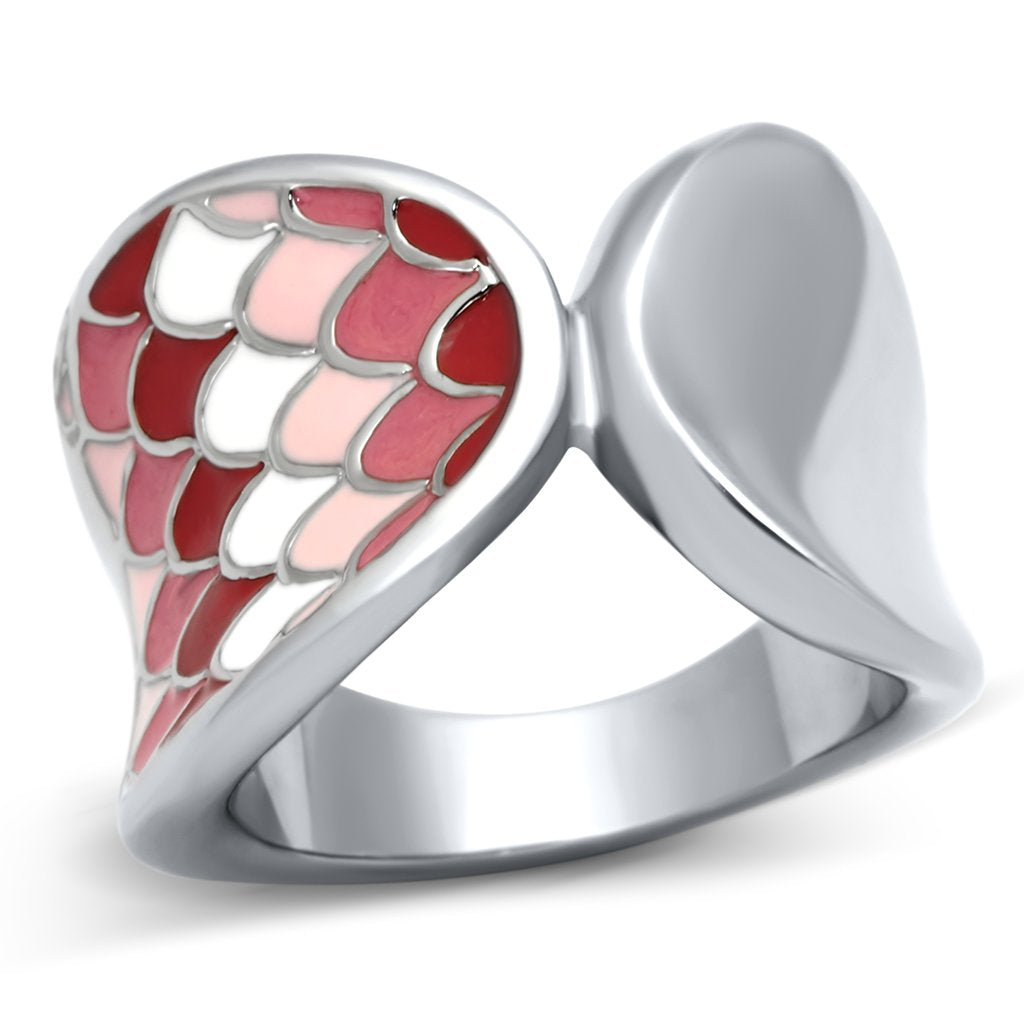 JCE815 High polished (no plating) Stainless Steel Ring with Epoxy  in Multi Color