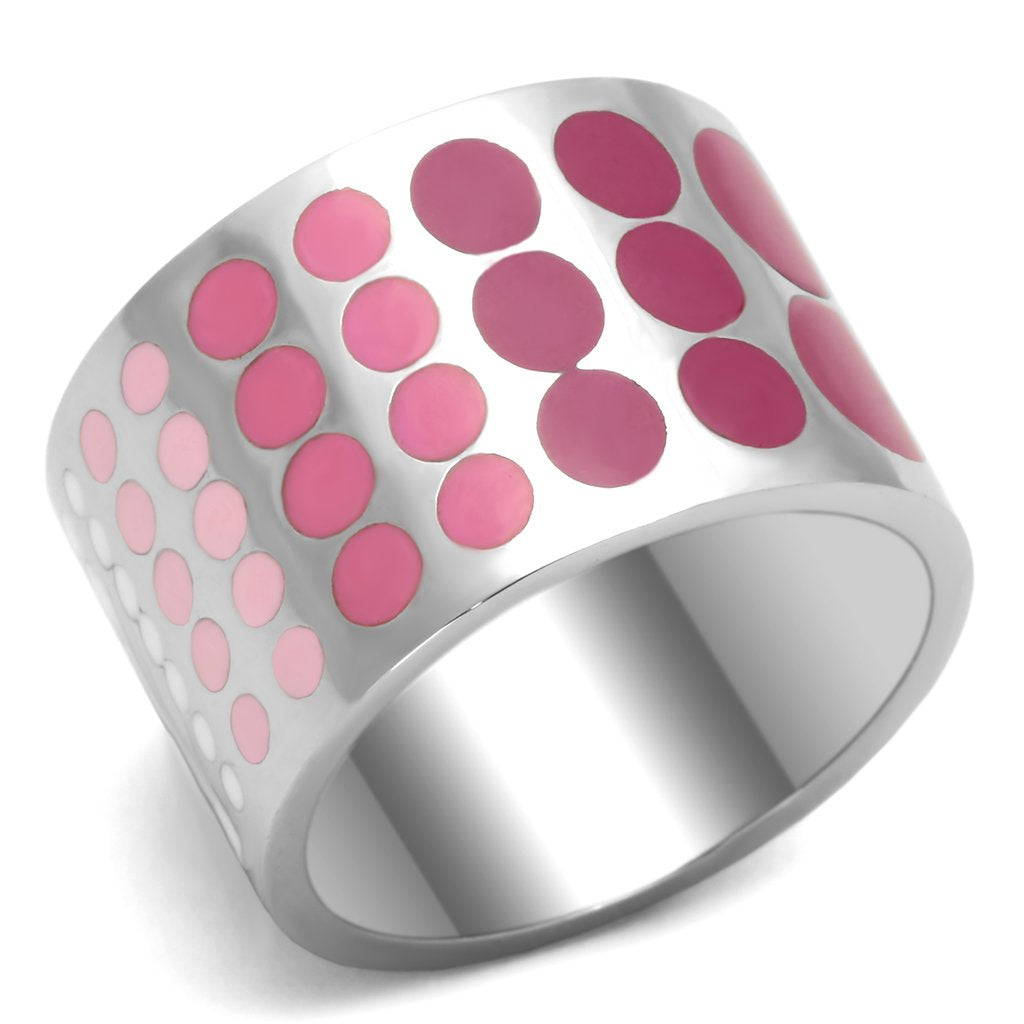 JCE820 High polished (no plating) Stainless Steel Ring with Epoxy  in Multi Color