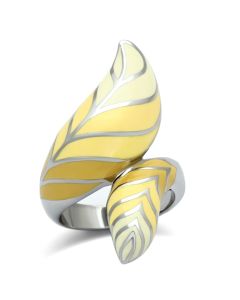 JCE837 High polished (no plating) Stainless Steel Ring with Epoxy  in Multi Color