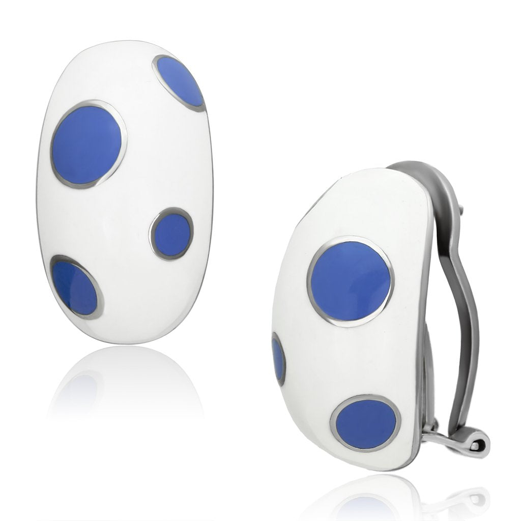 JCE900 High polished (no plating) Stainless Steel Earrings with Epoxy in Multi Color