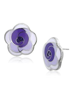 JCE903 High polished (no plating) Stainless Steel Earrings with Epoxy in Multi Color