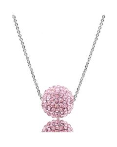 JCE060 Rhodium Brass Chain Pendant with Top Grade Crystal in Emerald
