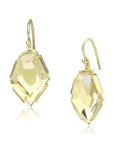 JCE066 IP Gold(Ion Plating) Brass Earrings with Synthetic Synthetic Stone in Clear