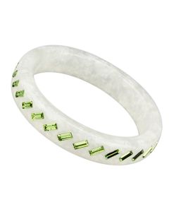 JCE093 Resin Bangle with Top Grade Crystal  in Peridot